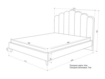 Кровать Sontelle Style Lixano Luxa Milk 160х190