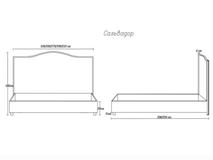 Кровать Димакс Сальвадор Нуар с подъемным механизмом 140х200
