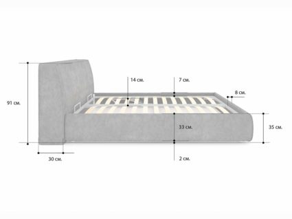 Кровать Сонум Altea Кашемир Горчичный (с подъемным механизмом) 160х200