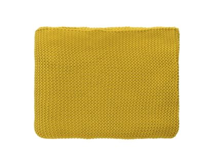 Плед Tkano Essential жемчужной вязки горчичный