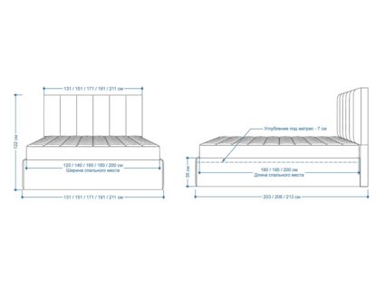 Кровать Lonax Милана велюр Dolly-2 140х195
