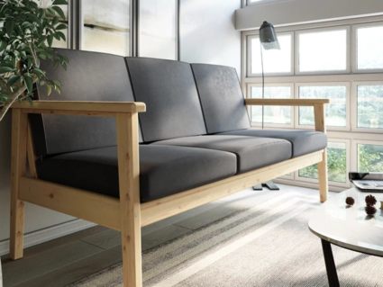 Диван Арско Лориан трехместный серый