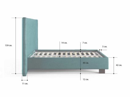 Кровать Сонум Barbara Кашемир Синий